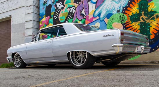 A Chevy Mailbu shinned with Jorgen’s Garage car care products.